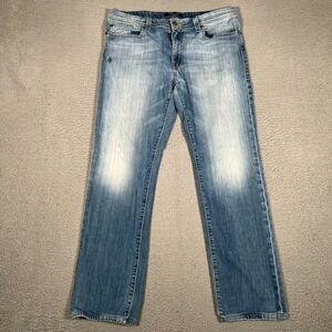 Fidelity Jeans Mens 36x31 Blue Jimmy Straight Fit Denim Logo 5 Pocket Preppy USA